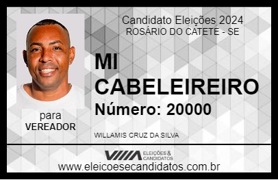 Candidato MI CABELEIREIRO 2024 - ROSÁRIO DO CATETE - Eleições