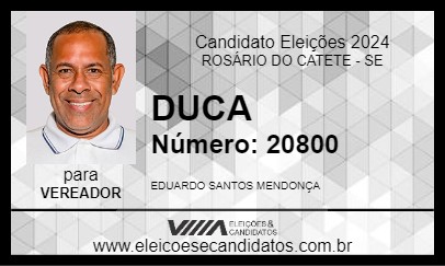 Candidato DUCA 2024 - ROSÁRIO DO CATETE - Eleições