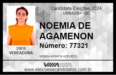 Candidato NOEMIA DE AGAMENON 2024 - UMBAÚBA - Eleições