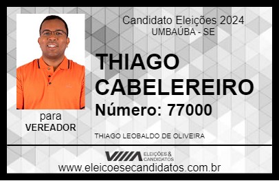 Candidato THIAGO CABELEREIRO 2024 - UMBAÚBA - Eleições