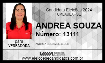 Candidato ANDREA SOUZA 2024 - UMBAÚBA - Eleições