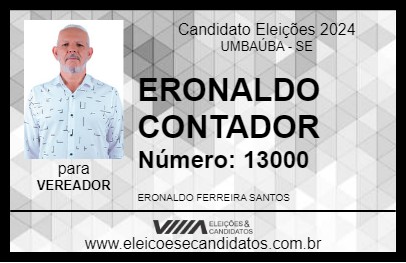 Candidato ERONALDO CONTADOR 2024 - UMBAÚBA - Eleições