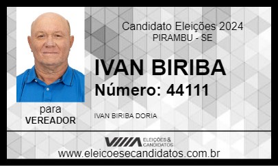 Candidato IVAN BIRIBA 2024 - PIRAMBU - Eleições