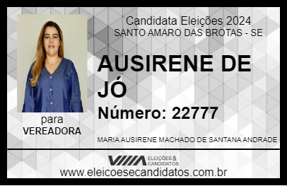 Candidato AUSIRENE DE JÓ 2024 - SANTO AMARO DAS BROTAS - Eleições