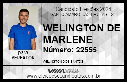 Candidato WELINGTON DE MARLENE 2024 - SANTO AMARO DAS BROTAS - Eleições