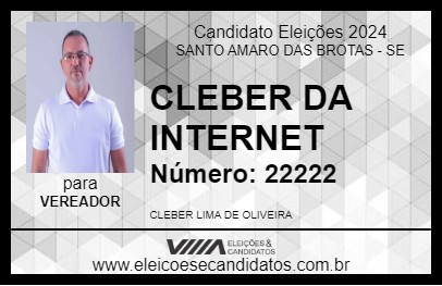 Candidato CLEBER DA BARRA NET 2024 - SANTO AMARO DAS BROTAS - Eleições