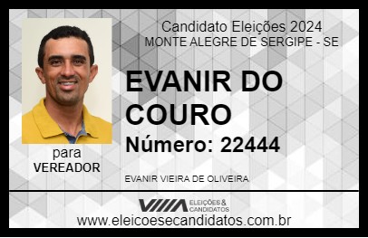 Candidato EVANIR DO COURO 2024 - MONTE ALEGRE DE SERGIPE - Eleições