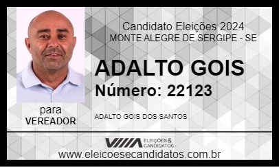 Candidato ADALTO GOIS 2024 - MONTE ALEGRE DE SERGIPE - Eleições