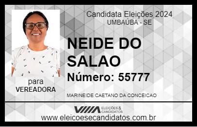 Candidato NEIDE DO SALAO 2024 - UMBAÚBA - Eleições