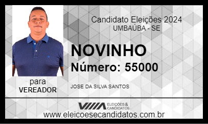 Candidato NOVINHO 2024 - UMBAÚBA - Eleições