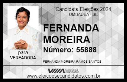 Candidato FERNANDA MOREIRA 2024 - UMBAÚBA - Eleições