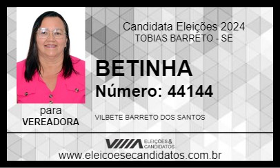 Candidato BETINHA 2024 - TOBIAS BARRETO - Eleições