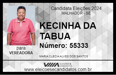 Candidato KECINHA DA TABUA 2024 - MALHADOR - Eleições