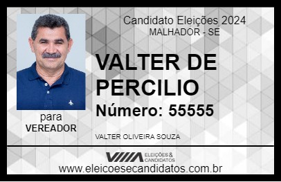 Candidato VALTER DE PERCILIO 2024 - MALHADOR - Eleições