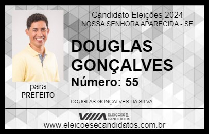 Candidato DOUGLAS GONÇALVES 2024 - NOSSA SENHORA APARECIDA - Eleições