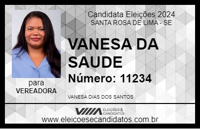 Candidato VANESA DA SAUDE 2024 - SANTA ROSA DE LIMA - Eleições