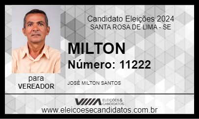 Candidato MILTON 2024 - SANTA ROSA DE LIMA - Eleições