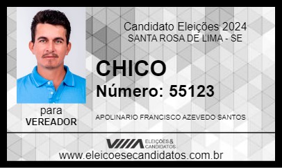 Candidato CHICO 2024 - SANTA ROSA DE LIMA - Eleições