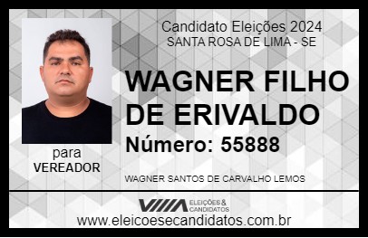 Candidato WAGNER FILHO DE ERIVALDO 2024 - SANTA ROSA DE LIMA - Eleições