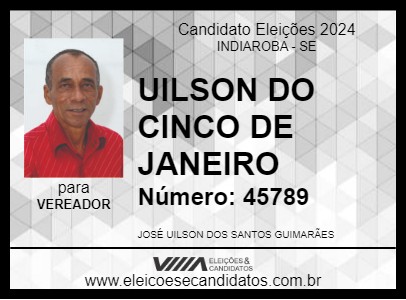 Candidato UILSON DO CINCO DE JANEIRO 2024 - INDIAROBA - Eleições