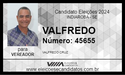 Candidato VALFREDO 2024 - INDIAROBA - Eleições