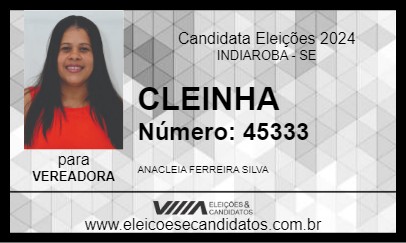 Candidato CLEINHA 2024 - INDIAROBA - Eleições