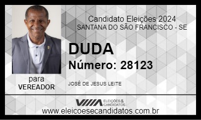 Candidato DUDA 2024 - SANTANA DO SÃO FRANCISCO - Eleições