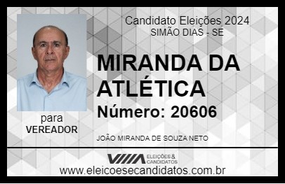 Candidato MIRANDA DA ATLÉTICA 2024 - SIMÃO DIAS - Eleições