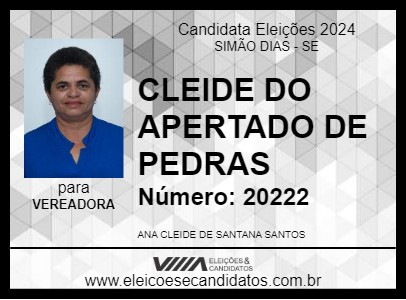 Candidato CLEIDE DO APERTADO DE PEDRAS 2024 - SIMÃO DIAS - Eleições