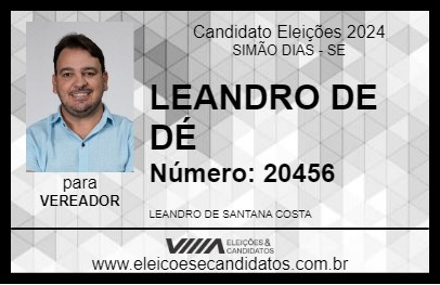 Candidato LEANDRO DE DÉ 2024 - SIMÃO DIAS - Eleições