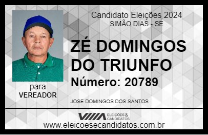 Candidato ZÉ DOMINGOS DO TRIUNFO 2024 - SIMÃO DIAS - Eleições