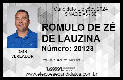 Candidato ROMULO DE ZÉ DE LAUZINA 2024 - SIMÃO DIAS - Eleições