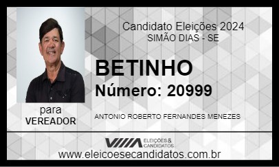 Candidato BETINHO 2024 - SIMÃO DIAS - Eleições