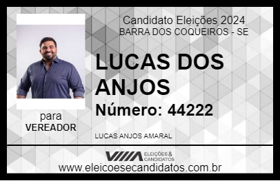 Candidato LUCAS DOS ANJOS 2024 - BARRA DOS COQUEIROS - Eleições