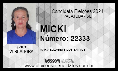 Candidato MICKI 2024 - PACATUBA - Eleições