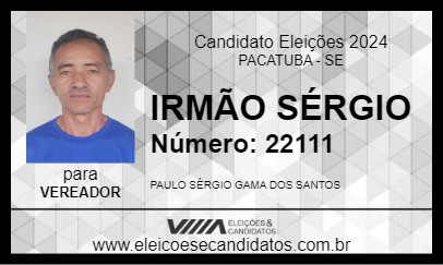 Candidato IRMÃO SÉRGIO 2024 - PACATUBA - Eleições