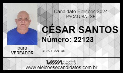 Candidato CÉSAR SANTOS 2024 - PACATUBA - Eleições