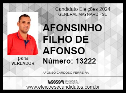 Candidato AFONSINHO FILHO DE AFONSO 2024 - GENERAL MAYNARD - Eleições