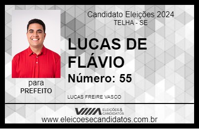 Candidato LUCAS DE FLÁVIO 2024 - TELHA - Eleições