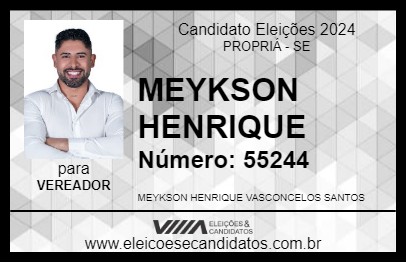 Candidato MEYKSON HENRIQUE 2024 - PROPRIÁ - Eleições