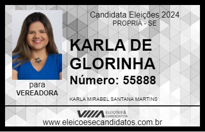 Candidato KARLA DE GLORINHA 2024 - PROPRIÁ - Eleições