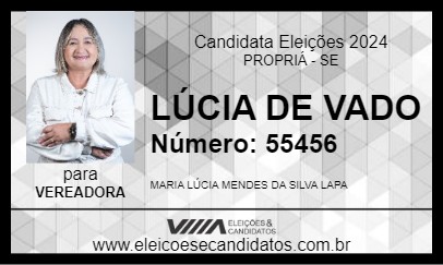 Candidato LÚCIA DE VADO 2024 - PROPRIÁ - Eleições