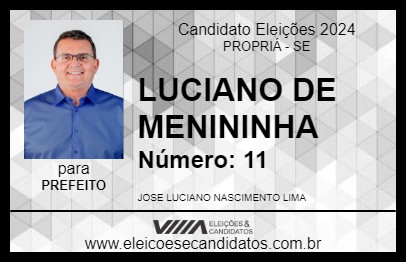 Candidato LUCIANO DE MENININHA 2024 - PROPRIÁ - Eleições