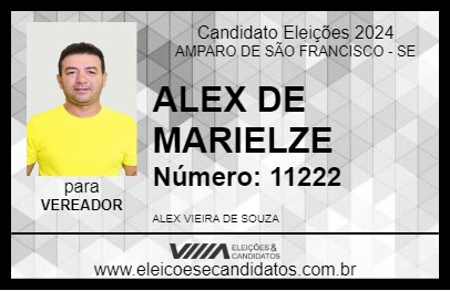 Candidato ALEX DE MARIELZE 2024 - AMPARO DE SÃO FRANCISCO - Eleições