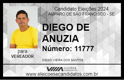 Candidato DIEGO DE ANUZIA 2024 - AMPARO DE SÃO FRANCISCO - Eleições