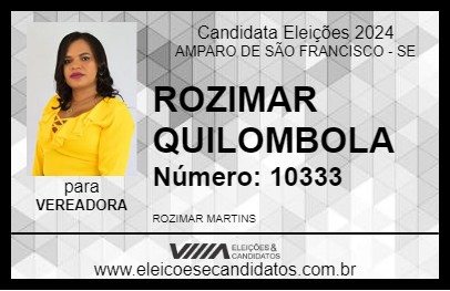 Candidato ROZIMAR QUILOMBOLA 2024 - AMPARO DE SÃO FRANCISCO - Eleições