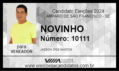 Candidato NOVINHO 2024 - AMPARO DE SÃO FRANCISCO - Eleições