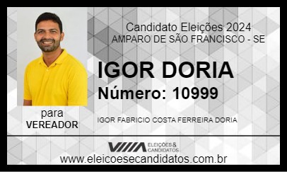 Candidato IGOR DORIA 2024 - AMPARO DE SÃO FRANCISCO - Eleições