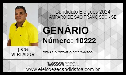 Candidato GENÁRIO 2024 - AMPARO DE SÃO FRANCISCO - Eleições