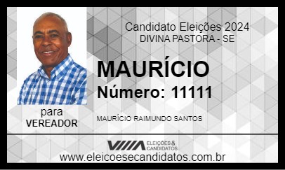 Candidato MAURÍCIO 2024 - DIVINA PASTORA - Eleições